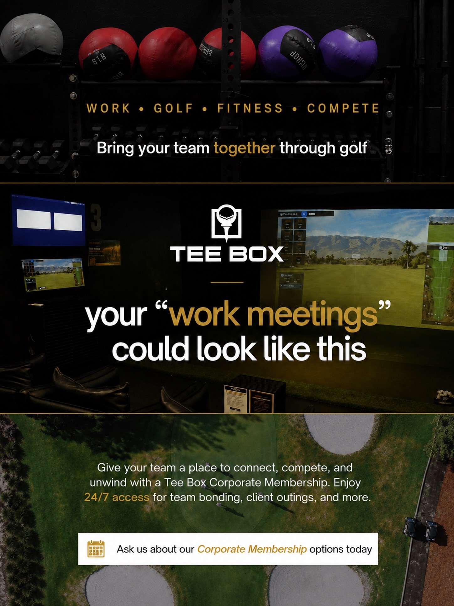 Work hard. Play harder. ⛳️🤝

Did you know Tee Box offers Corporate Memberships? Give your team a place to get work done, build relationships, and sneak in a little friendly competition—all under one roof.

With 24/7 access, your team can utilize the facility on a schedule that works for them, whether it’s for team bonding, client outings, practice, or a break from the office.

Stop by Tee Box to learn more and discuss our corporate membership options. We’d love to build a package that works for your team! 🏌️‍♂️

SouthernUtahGolf GolfPerformance