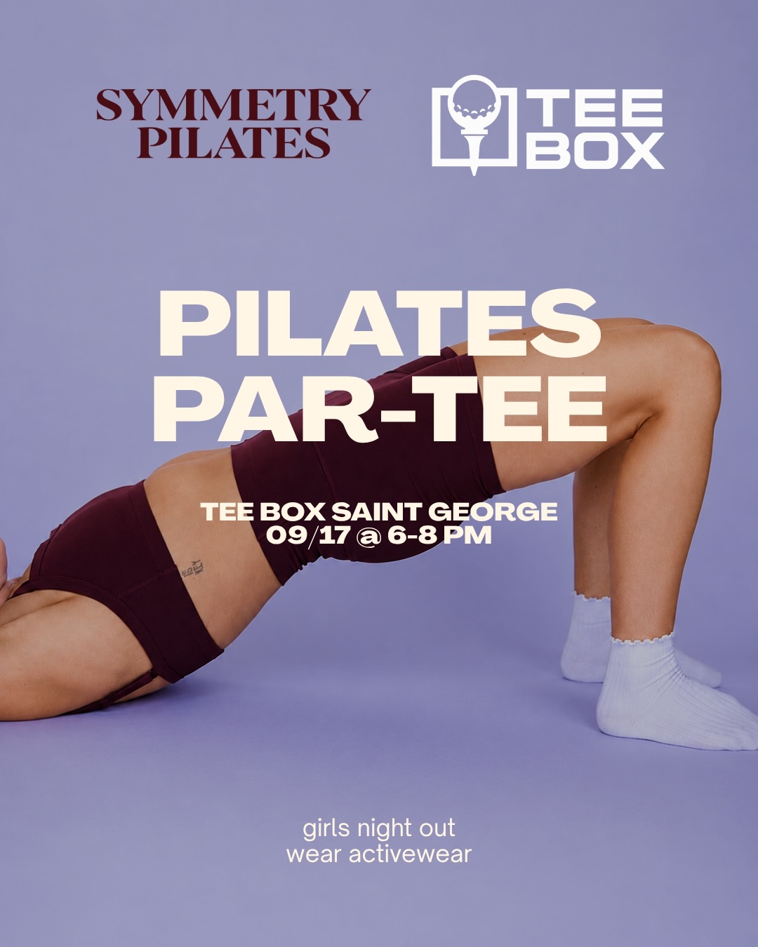 GIRLS, GRAB YOUR TEES + MEET US ON THE MAT! 🧘🏼‍♀️⛳️🤍

Mark your calendars — 
you have a tee time on Sept. 17 at 6PM at Tee Box St. George! ✨

We’re bringing together Pilates, golf, good food + a little friendly competition for the ultimate Girls Night Out!

🧘🏼‍♀️ 30-minute Pilates session taught by Sheridan from @symmetry.pilates 
⛳️ Beginner golf clinic taught by Ashley Sampson , LPGA 
🥂 Grazing board by @southern.grazed 
🎀 Curated goodie bag featuring local businesses + personalized items
🎁 Giveaways from some of our favorite local businesses
🏆 Golf competitions — so bring your competitive side!

Pilates mats will be provided, so just come dressed in your favorite activewear and ready for a fun night!

More details will be shared soon, but tickets are available NOW! 
Spots are limited, so grab yours through the link in our bio. 🤍

See you at your tee time! ⛳️✨

✨ sponsored by 

@teebox_stgeorge x @symmetry.pilates 
@desertbloomplastics 
@desertgems_by_chantelle 
@bright_smiles_by_jenn 
@goglow_stgeorge 
@tressatobiassonmua 
@pop.parlour 
@helloglow_esthetics 
@livewellstgeorge 
@southern.grazed 
@styledbymovara 
@coralcanyongolf 
@ledgesgolfclub