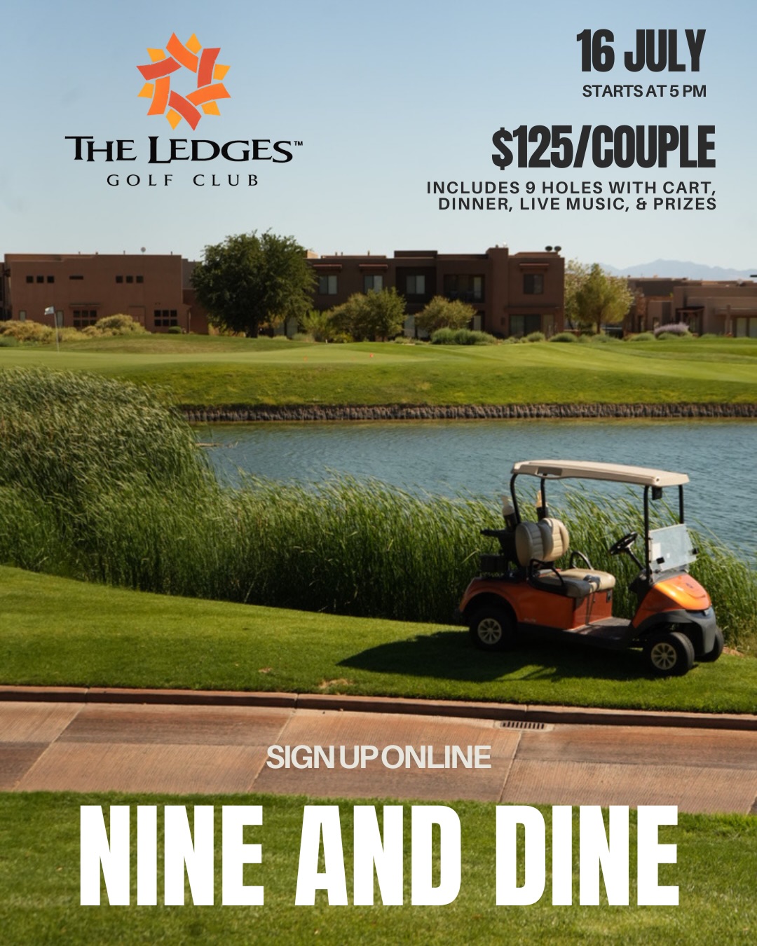 Grab your partner and join us for an evening on one of Southern Utah’s most beautiful courses! ⛳️☀️

The Nine & Dine Golf Couples Tournament is happening Wednesday, July 16 at 5:00 PM at The Ledges Golf Club! Sign up on their website!

Enjoy:
⛳ 9 holes with a partner
🍽️ Dinner following your round
🎶 Live music
🤝 A chance to connect with other local golfers and members of the community
🌄 Stunning views and an unforgettable evening on the course

Whether you’re playing to compete or simply looking for a fun night out, this is the perfect way to spend a summer evening. Grab your partner, sign up, and we’ll see you at The Ledges!

 GolfLife