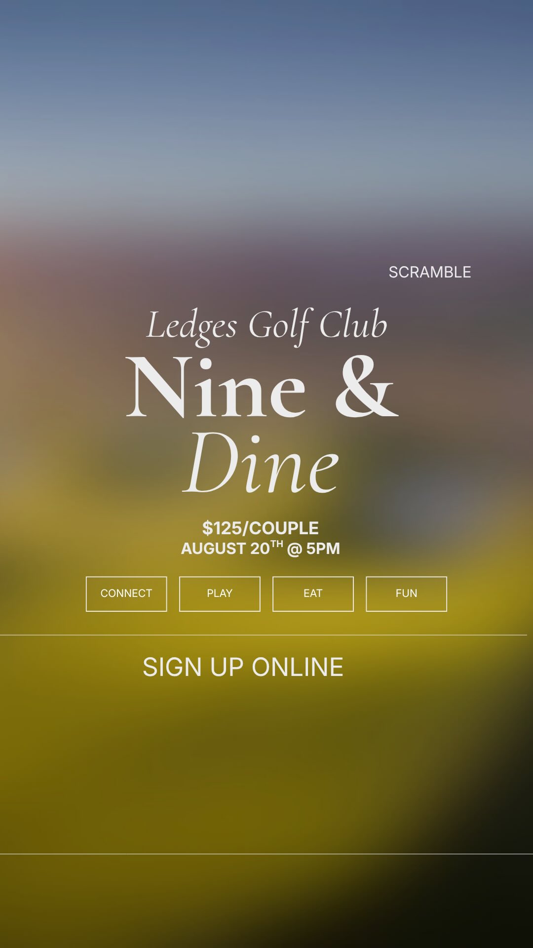 ⛳️ DATE NIGHT, BUT MAKE IT GOLF. 🤍🏌️‍♀️🏌️‍♂️

One of our favorite events is back! Couples Nine & Dine at The Ledges is happening August 20 at 5 PM, and we’d love to see more couples come out and join us!

For $125 per couple, you get:
⛳️ 9 holes of golf
🛺 Golf cart included
🍽️ Dinner after your round
🤝 A fun night to meet & connect with other couples

We’ve played in the last two Nine & Dines and have had SO much fun every time. It’s become one of our favorite things to do together as a couple—and it’s also such a great networking opportunity and way to meet more people in the community.

Grab your significant other, make it a date night, and come play with us! 🥂⛳️ We’d love to get a great group out there this month.

📍 The Ledges Golf Club
📅 August 20
⏰ 5 PM
💰 $125 per couple

Who’s joining us?! Tag the couple you want to play with! 👇🏼
SIGN UP ONLINE