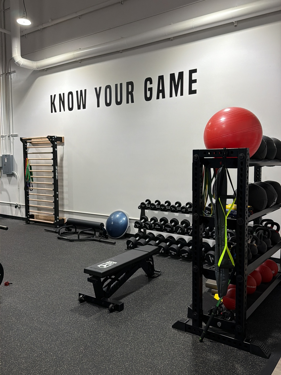 Tee Box Meridian weight room.