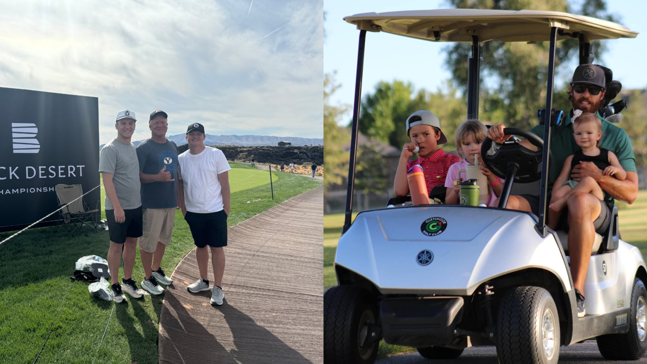 More images of families spending time together on Tee Box Centerville's golf course.