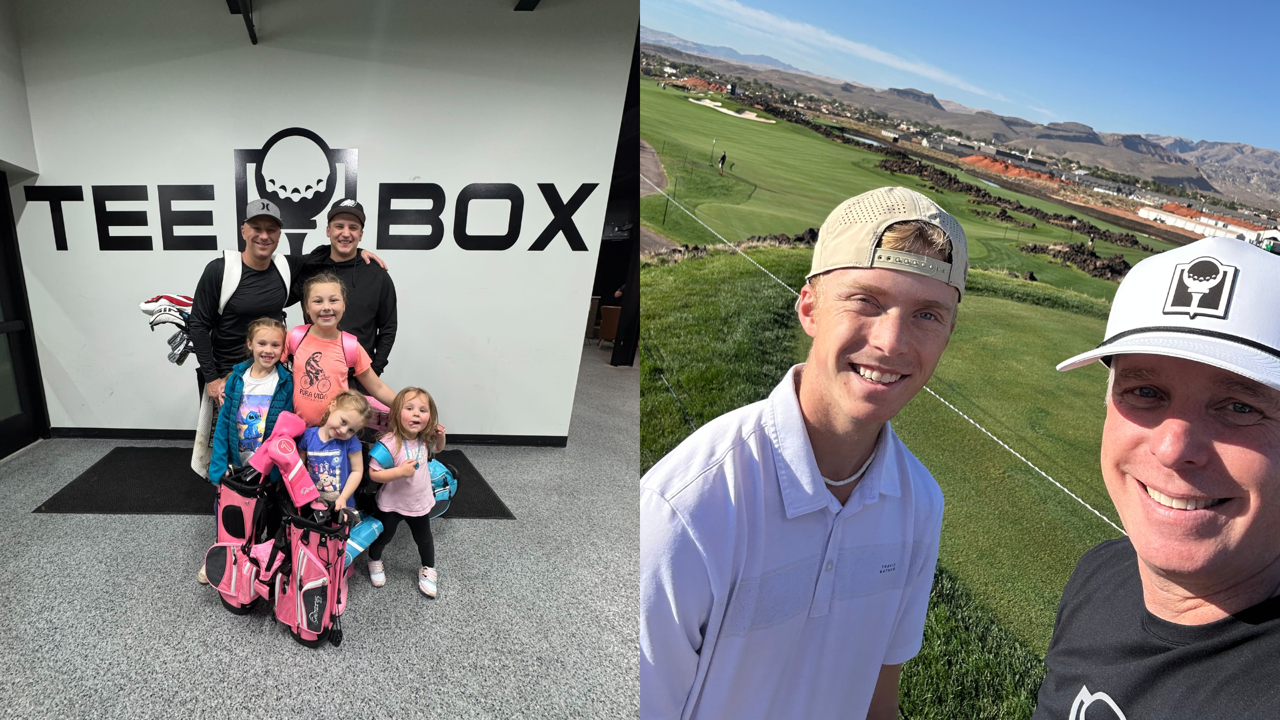 An image of two golfers at Tee Box Centerville.