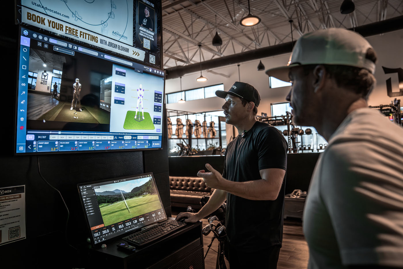 A Box Pro analyzing the results of a session using TrackMan technology.