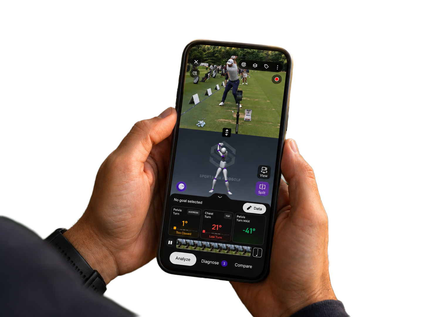 A golfer after their swing - see technical movements with sportsbox ai in Georgetown, TX at Tee Box.